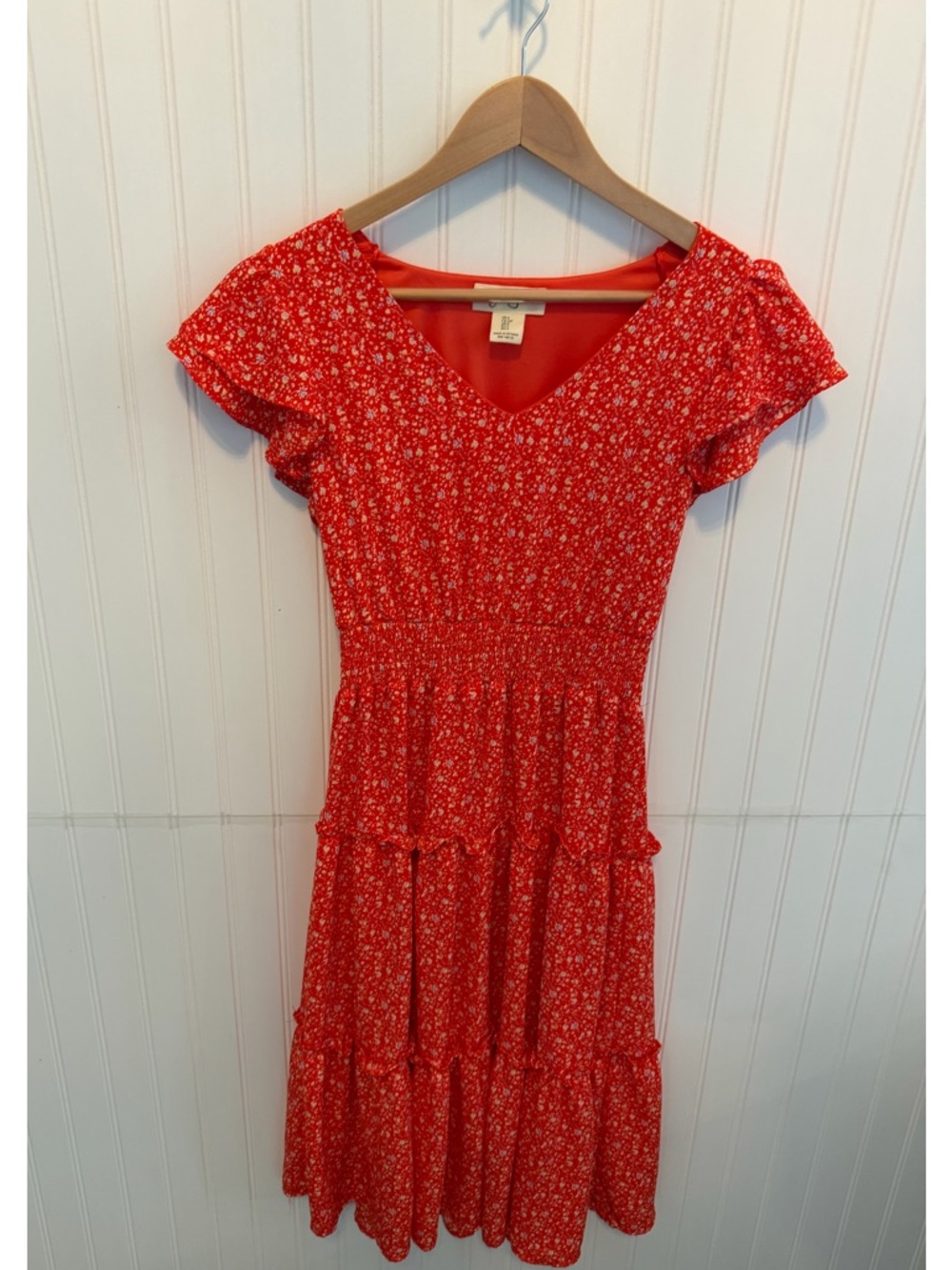 Jessica Simpson Coral/Red Floral Dress Size Small